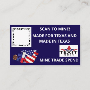 TeXit Coin Dark  Blue Blue QR Code Business Card