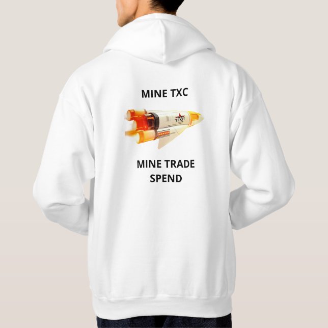 TeXit Coin OFFICIAL LOGO HOODIE ROCKETSHIP (Back)