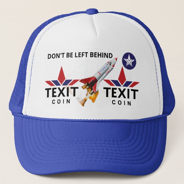 Texit Coin Official Logo, Rockship, TXC Star White Trucker Hat (Front)