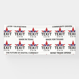 Texit Coin Official Logo Tiled on White  Banner