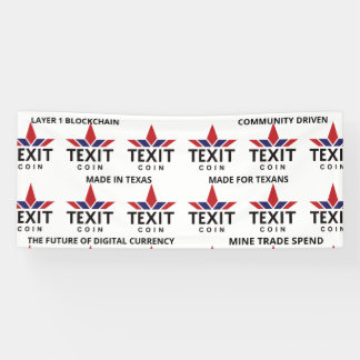 Texit Coin Official Logo Tiled on White Banner
