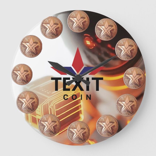TeXit Coin OFFICIAL Logo Time Large Clock (Front)