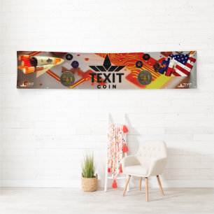 Texit Coin Official LOGO with Rocket Ship  Banner