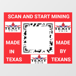 TeXit Coin QR Code 24" x 30" Window Cling