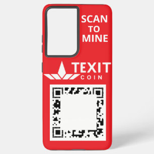 "TeXit Coin Samsung Red QR Code with logo Galaxy Case