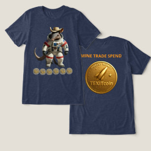 TexitCoin Gold Coin Back And Armadillo Front Tri-Blend Shirt