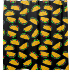 texmex black taco tuesday mexican food shower curtain