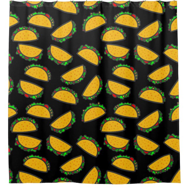 texmex black taco tuesday mexican food shower curtain (Front)
