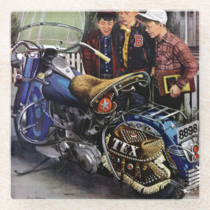 Tex's Motorcycle Glass Coaster