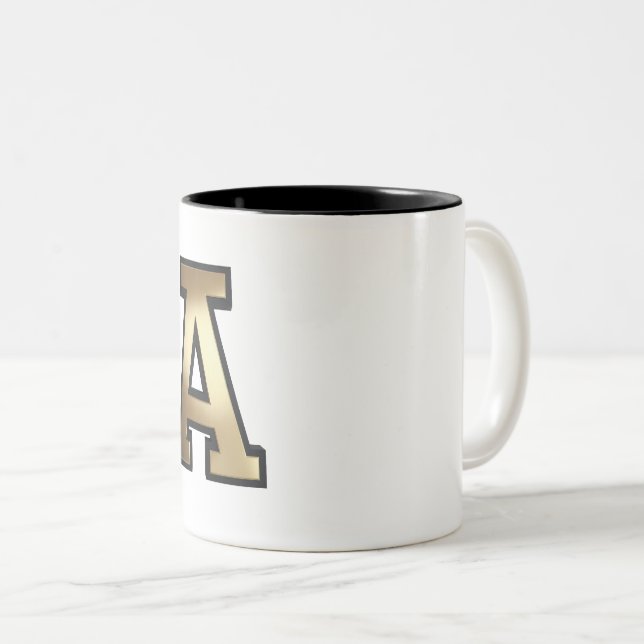 Text "A" Two-Tone Coffee Mug (Front Right)