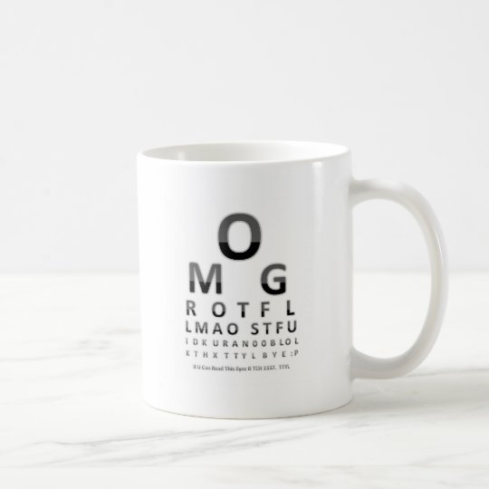 Text Addict's Eye Chart Coffee Mug