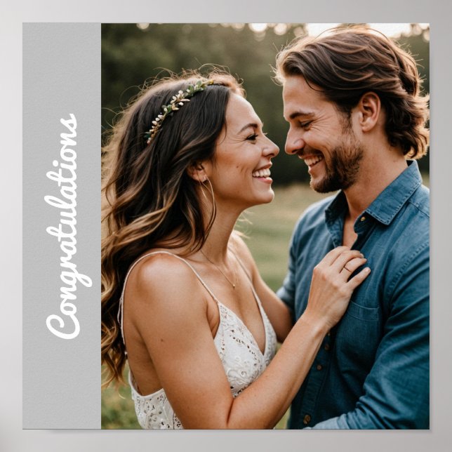 text and photo custom personal engagement Poster (Front)