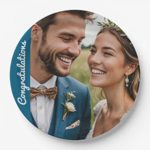 text and photo custom personalised party paper plate