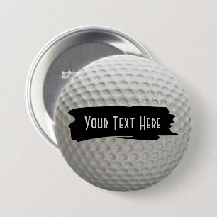 Text Area Golf Ball Sport 7.5 Cm Round Badge