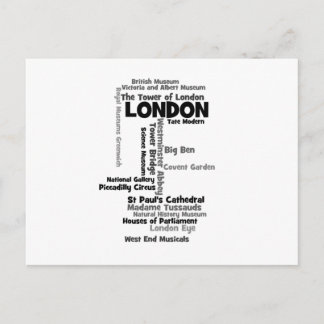 Text Art "London" Postcard