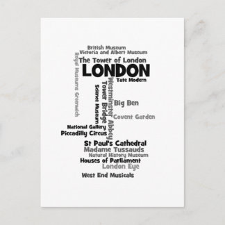 Text Art "London" Postcard