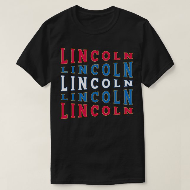 TEXT ART USA LINCOLN T-Shirt (Design Front)