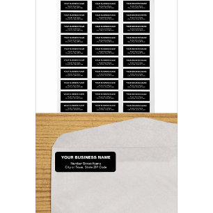 Text-Based Black Business Return Address Label