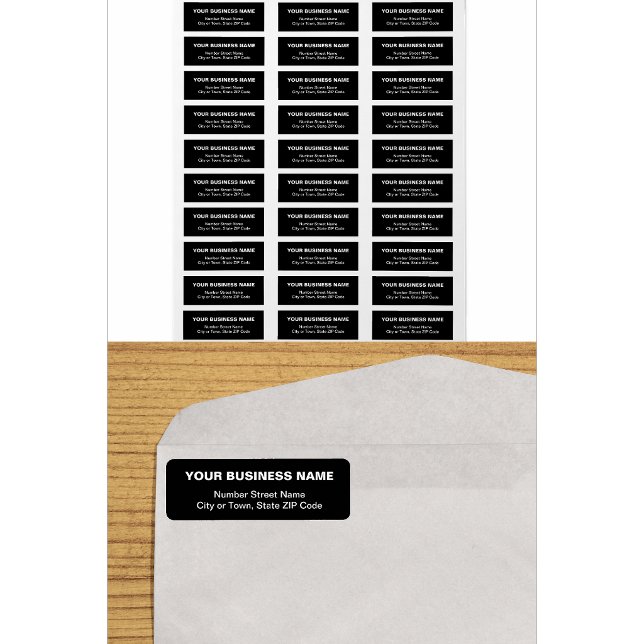 Text-Based Black Business Return Address Label (Creator Uploaded)
