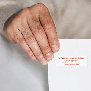 Text Based Brand in Orange on Return Address Label
