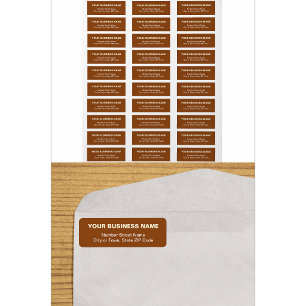 Text-Based Brown Business Return Address Label