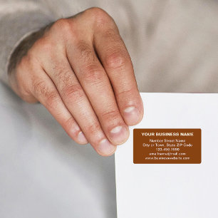 Text Based Business Brand on Brown Address Label