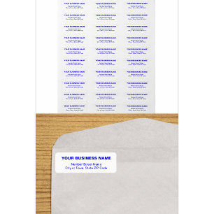 Text-Based in Blue Business Return Address Labels