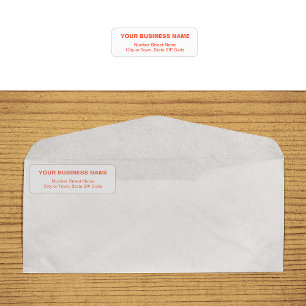 Text Based in Orange Business Return Address Label