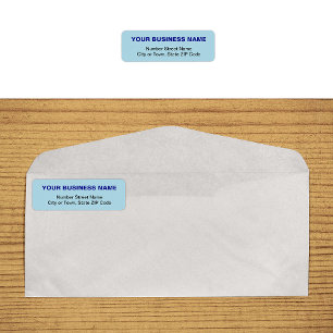 Text Based Light Blue Business Return Address