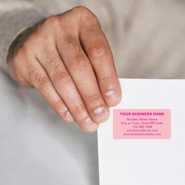 Text Based Monochrome Pink Brand on Address Label (Address label with your business brand in monochrome pink and plain text)