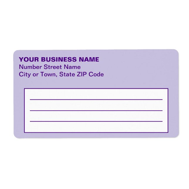 Text Based Monochrome Purple Business Shipping (Front)