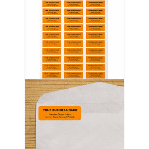 Text-Based Orange Business Return Address Label