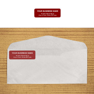 Text Based Red Business Return Address Label