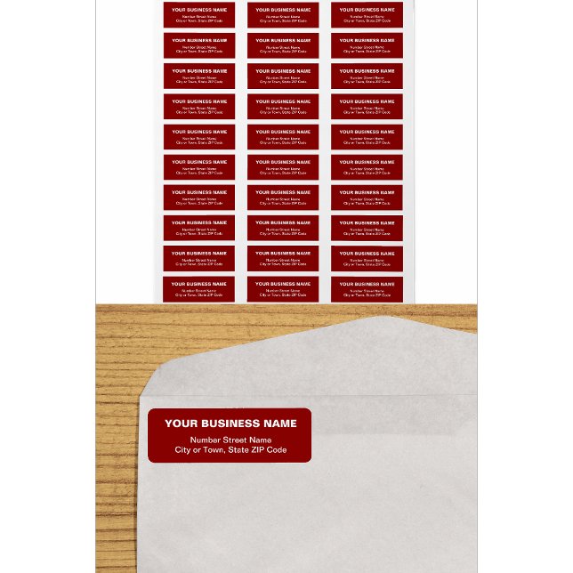 Text-Based Red Business Return Address Label (Creator Uploaded)
