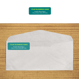 Text Based Teal Green Business Return Address