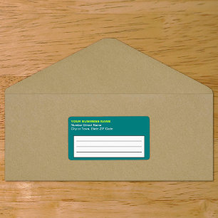 Text Based Teal Green Business Shipping Label