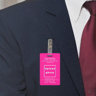 Text Based With Employee Photo Pink Badge ID Badge