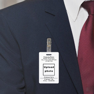 Text Based With Employee Photo White Badge ID Badge