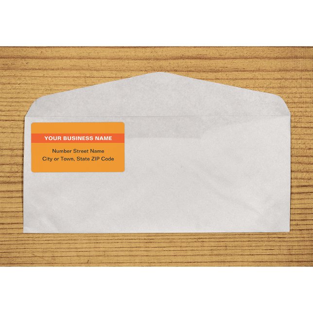 Text Based With Highlight Orange Shipping Label (Plain text orange shipping label with your highlighted business name on envelope)