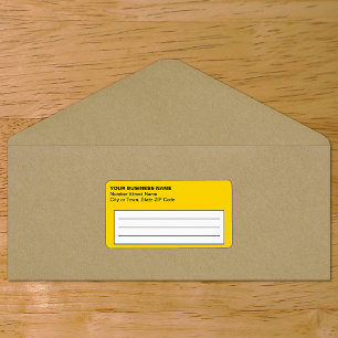 Text Based Yellow Business Shipping Label