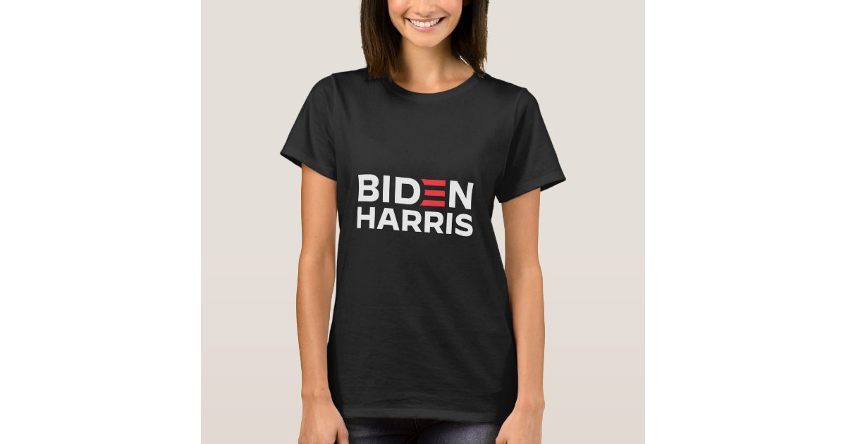 Text: Biden Harris (logo) (white) T-Shirt | Zazzle.co.uk