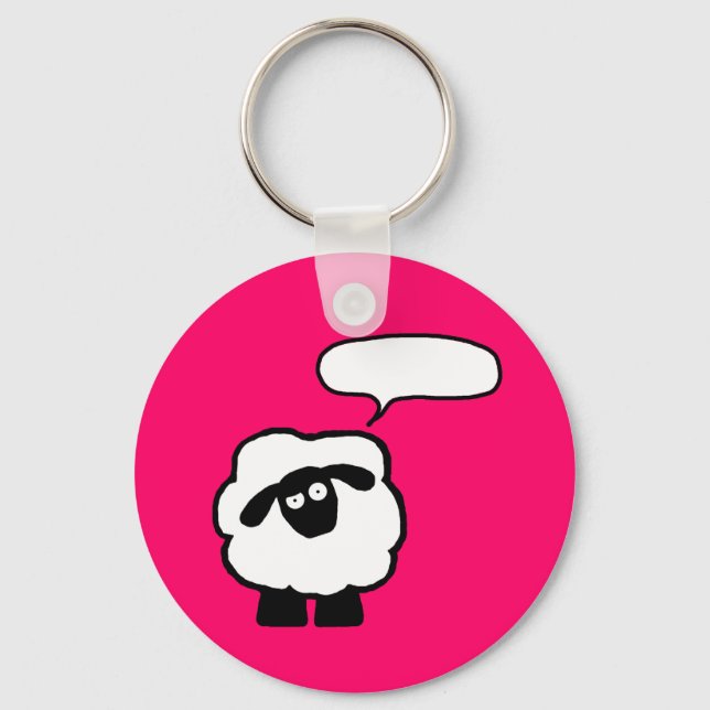 Text Bubble Sheep Keychain (Front)