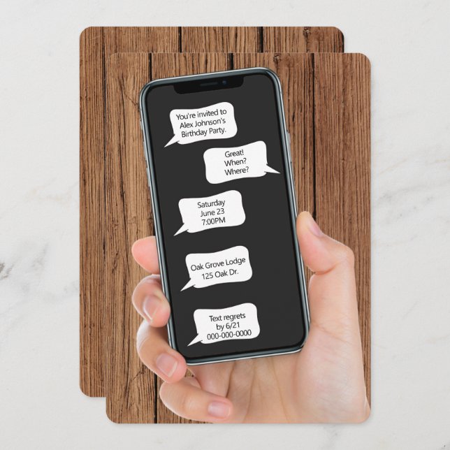 Text Bubbles for Birthday Party Invite (Front/Back)