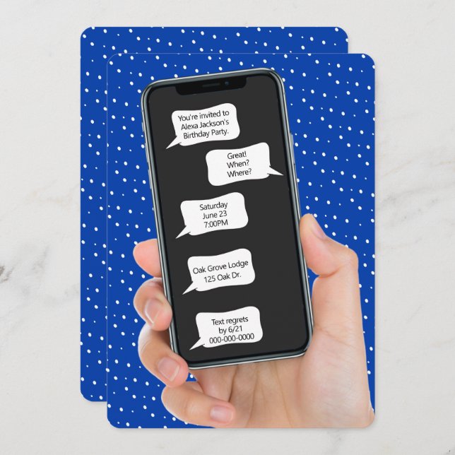 Text Bubbles for Birthday Party Invite (Front/Back)