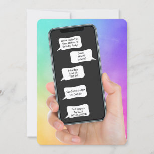 Text Bubbles for Birthday Party Invite