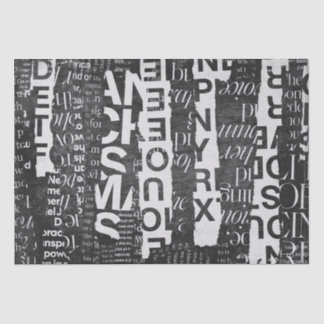 Text Collage Art Decoupage or Tissue Paper