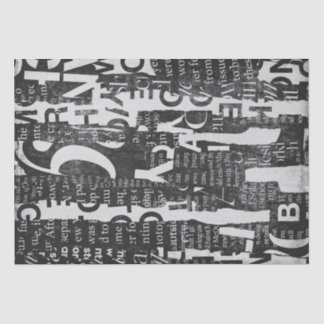 Text Collage Art Decoupage or Tissue Paper