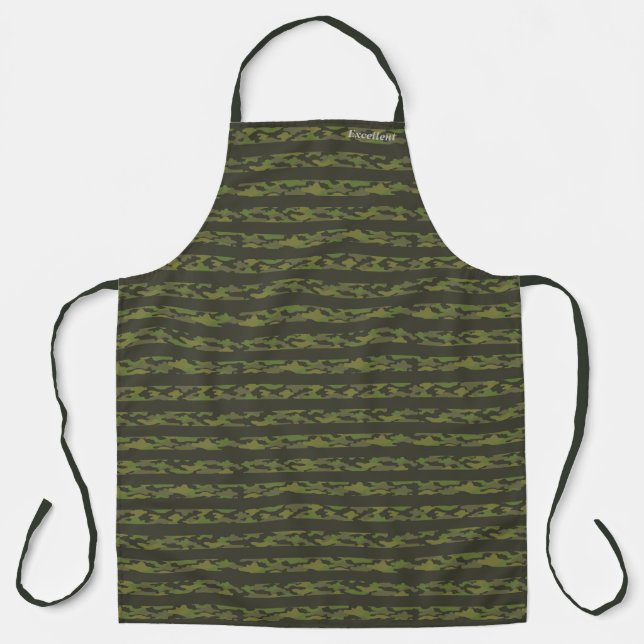 Text Custom Camouflage × Border Apron (Front)
