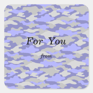 Text Custom Camouflage (Gray) Square Seal