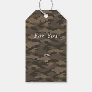 Text custom camouflage (sepia) gift tag